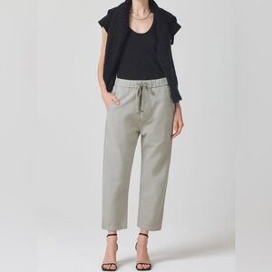 Citizens of Humanity | Pony Pull On Pants Cropped Flax/Cotton Khaki Small Taper